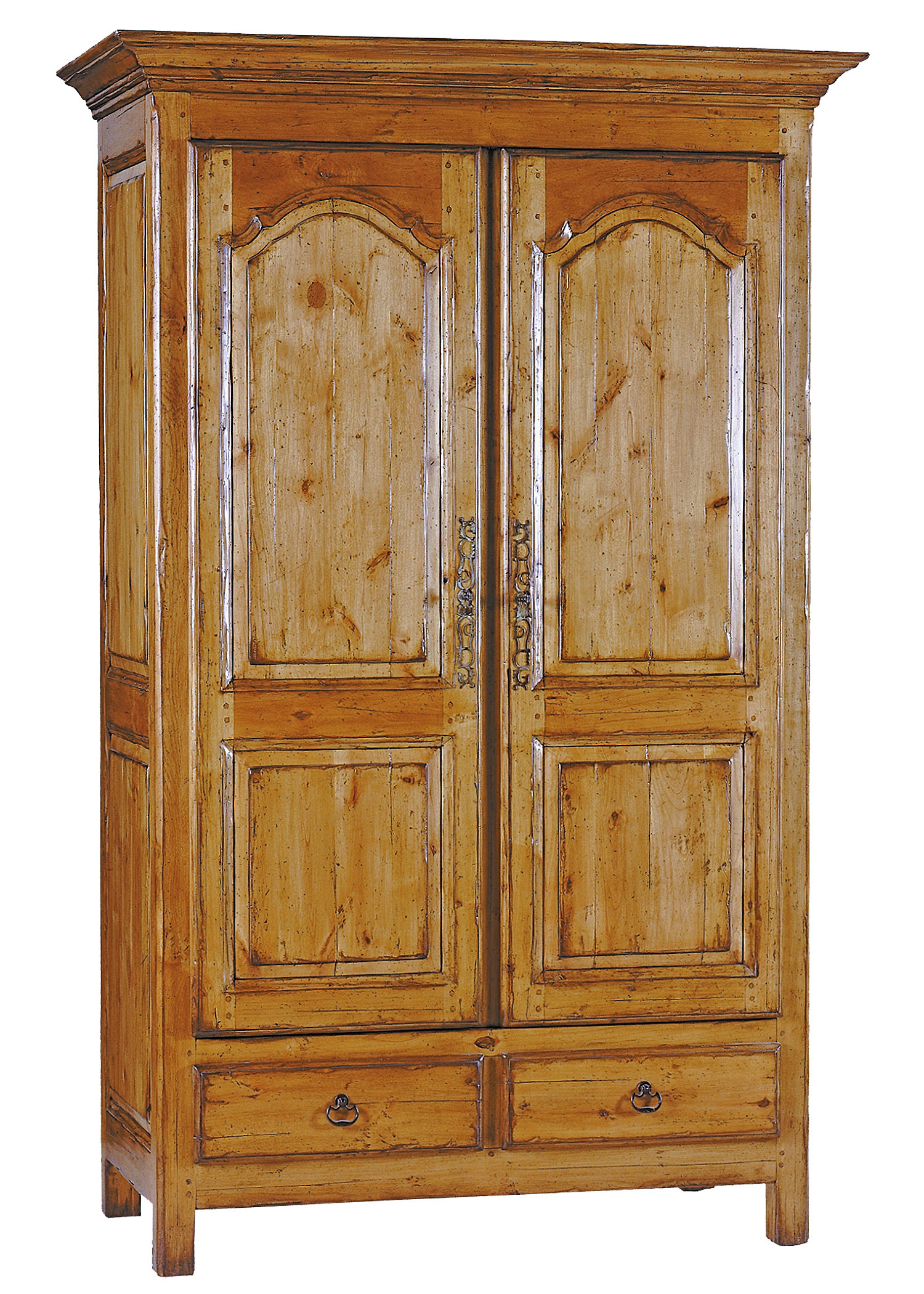 Crawford traditional stained or painted armoire cabinet by Woodland furniture