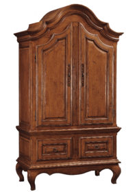 Hammett traditional armoire cabinet with two doors and two drawers by Woodland furniture in Idaho falls
