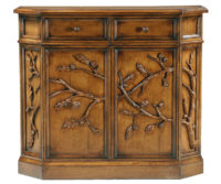 Nolan traditional cabinet with optional acorn carving by Woodland furniture in Idaho Falls