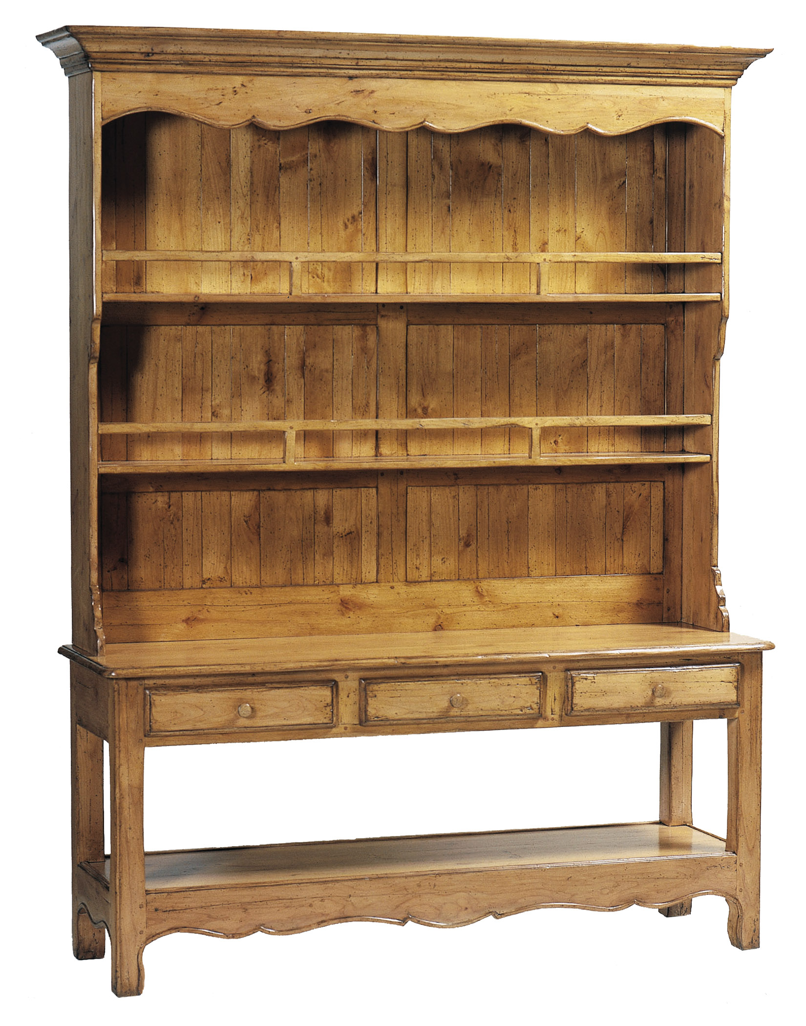 Webb traditional country cabinet with hutch and sofa table by Woodland Furniture in Idaho Falls