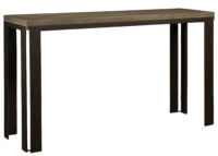Trevino contemporary industrial metal and wood console sofa table by Woodland furniture in Idaho Falls
