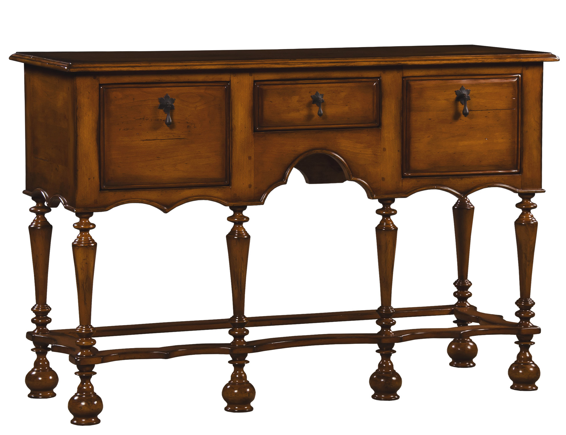 Ravanel traditional console sofa table with drawers by Woodland furniture in Idaho Falls