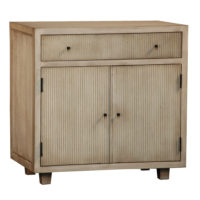 Fabrice contemporary transitional reeded front chest with one drawer two doors and shelves by Woodland Furniture in Idaho Falls.