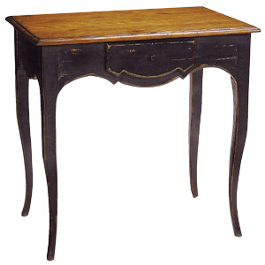 Fontaine traditional side or end table or nightstand with curved apron and single drawer by Woodland furniture in Idaho Falls