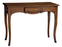 Fontaine traditional side or end table or nightstand with curved apron and single drawer by Woodland furniture in Idaho Falls