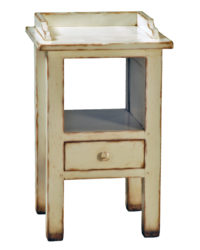 Simmons traditional country side or end table with open shelf and single drawer by Woodland furniture in Idaho Falls