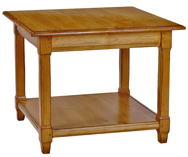 McKinley traditional transitional side or end table with bottom shelf by Woodland furniture in Idaho Falls