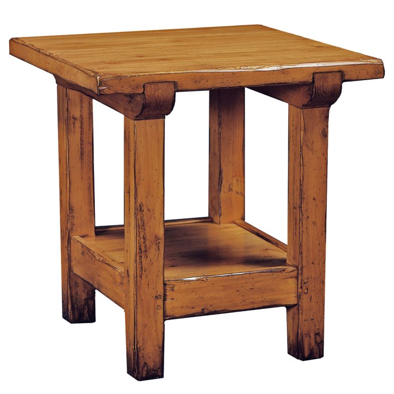 Elbert traditional rustic end or side table by Woodland furniture in Idaho Falls