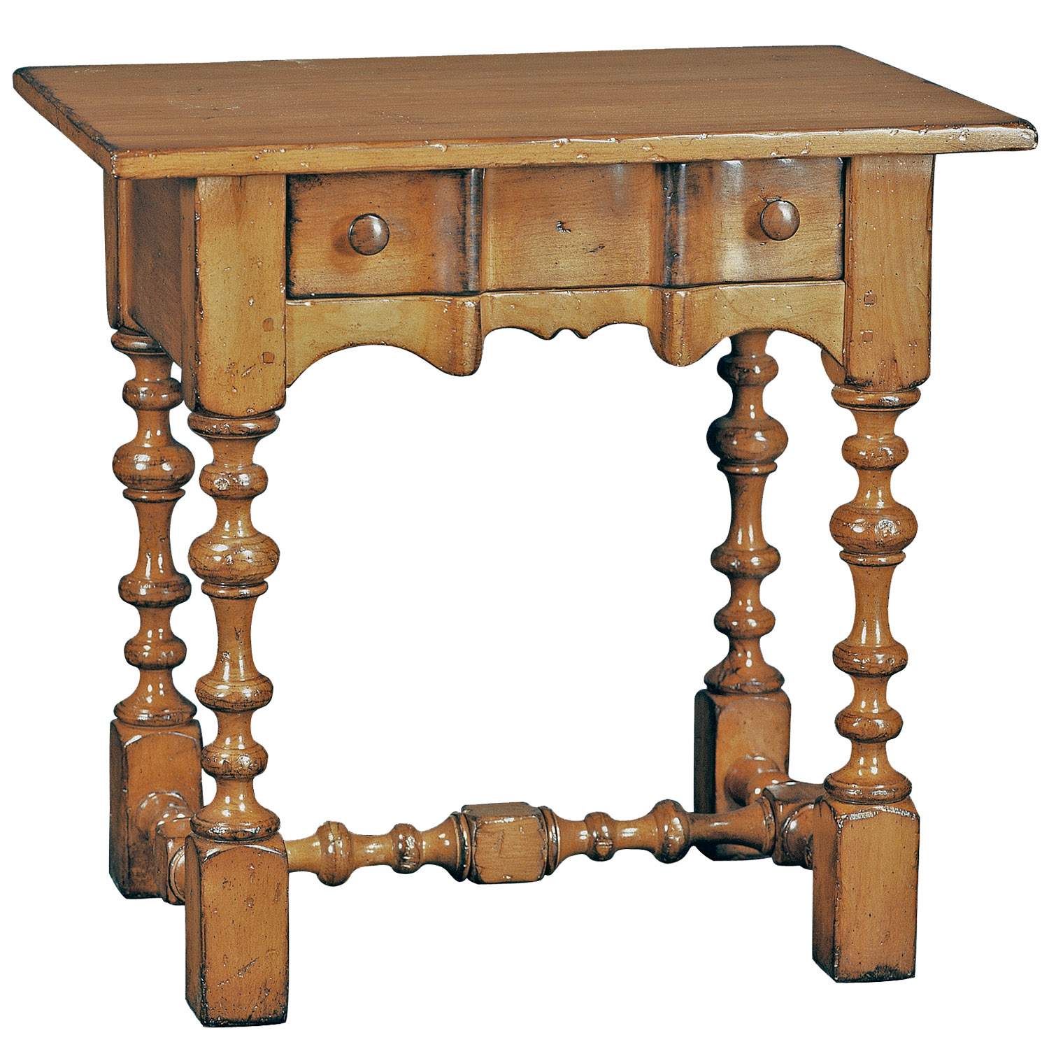 Delamere traditional side or end table with spindle legs and one drawer by Woodland furniture in Idaho Falls