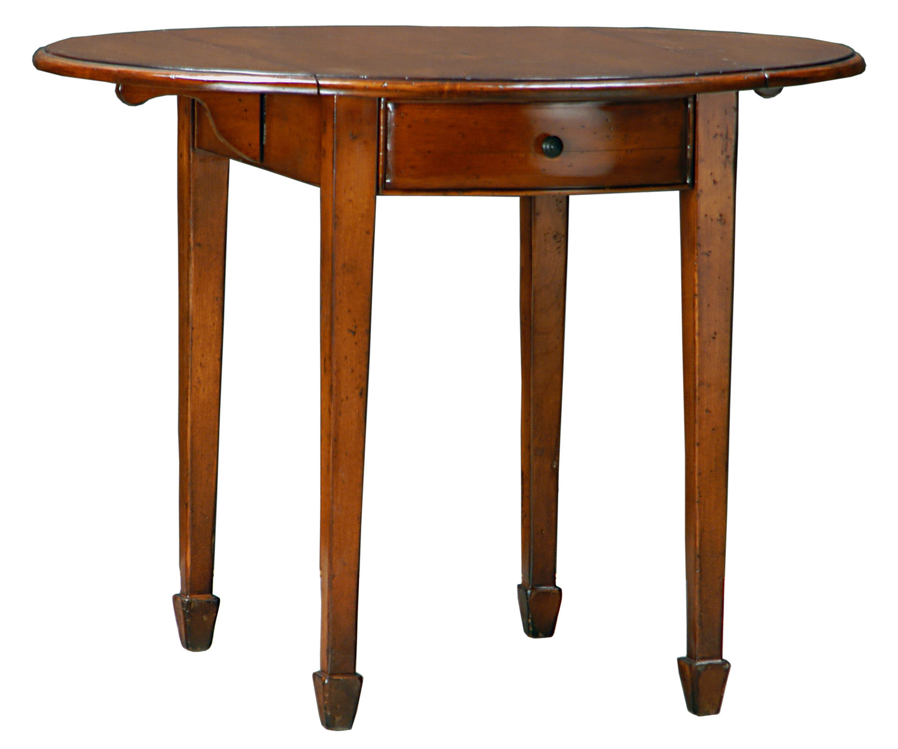 Bryant traditional transitional drop-leaf round side or end table by Woodland furniture in Idaho Falls