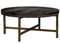 Alessio traditional transitional contemporary round cocktail coffee table with textured gesso top by Woodland furniture in Idaho Falls USA