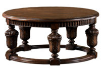 English Gentry traditional carved leg coffee cocktail table by Woodland furniture in Idaho Falls USA
