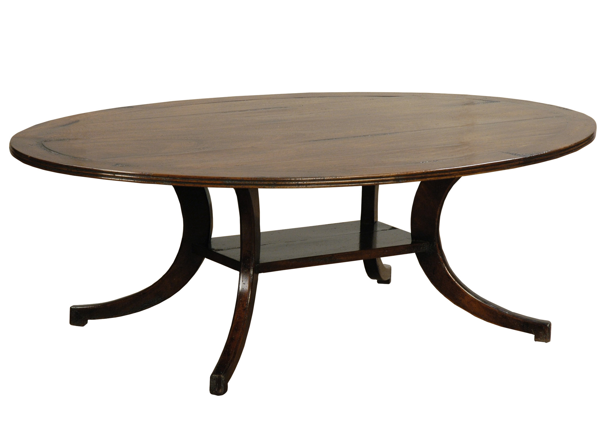 Falcaire Traditional transitional oval cocktail coffee table by Woodland furniture in Idaho Falls USA