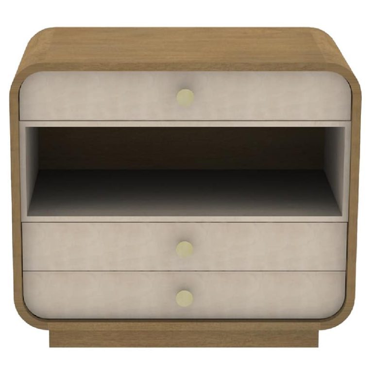 Silverlake contemporary mid-century modern transitional end or side table with drawers by Woodland furniture and James Duncan Design