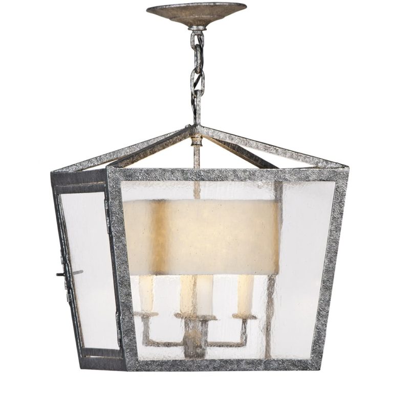 Hampstead iron indoor lantern pendant light fixture by Woodland furniture and lighting